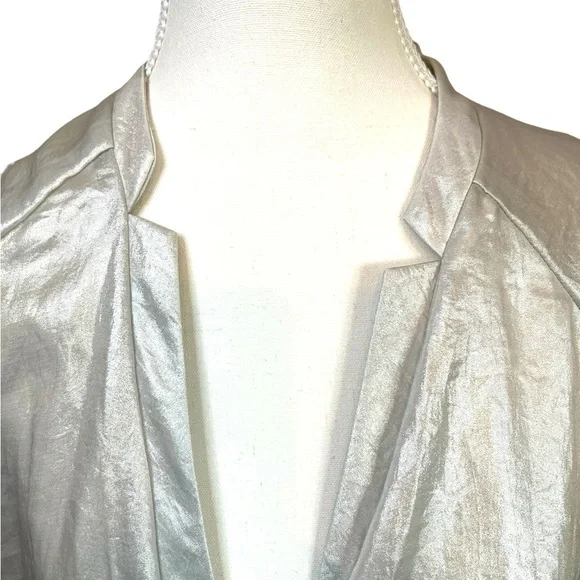 Melissa McCarthy x Seven7 Metallic Long Sleeve Faux Wrap Blouse Size 0X BNWT - Picture 4 of 7